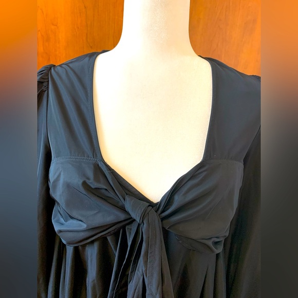 Zara Dresses | Zara Tiered Tie Front Mini Dress Black  It is new bohemian style - Picture 3 of 9